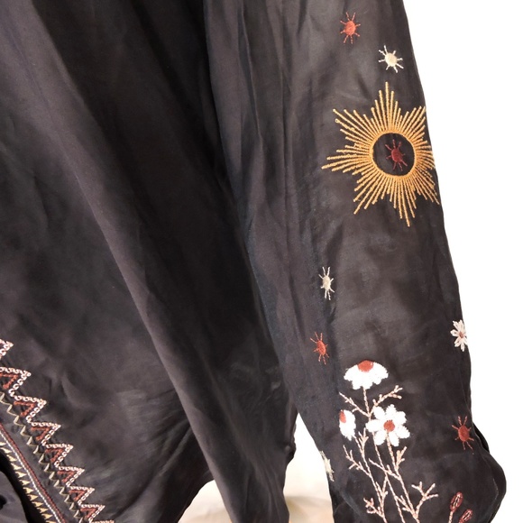 JOHNNY WAS / CALME WOMENS LONG SLIVE SILK FASHION BLOUSE - Picture 2 of 6